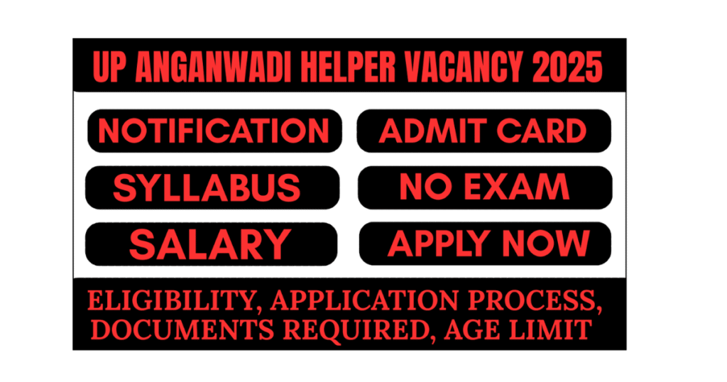 UP Anganwadi Helper Vacancy 2025
