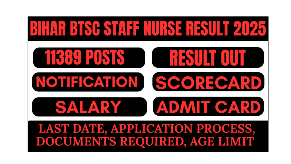 Bihar BTSC Staff Nurse Result 2025
