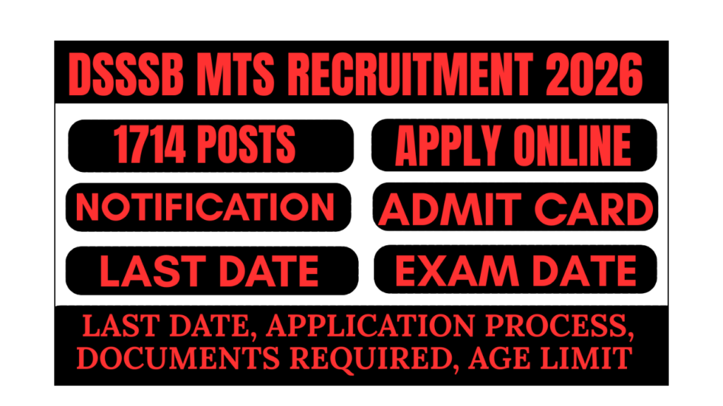 DSSSB MTS Recruitment 2026