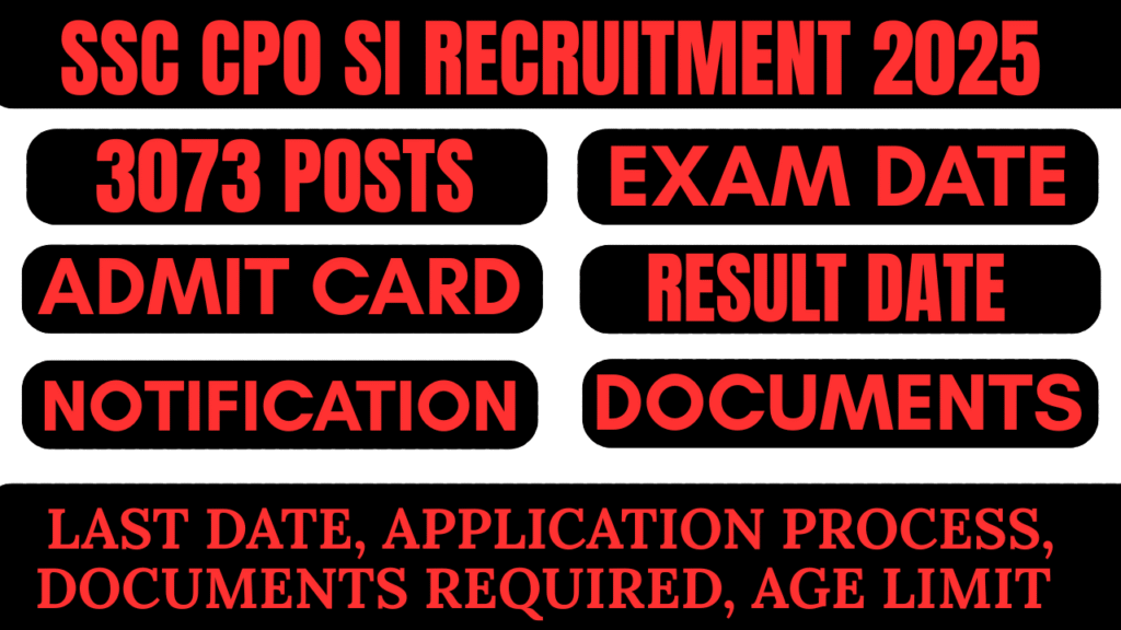 SSC CPO SI Recruitment 2025
