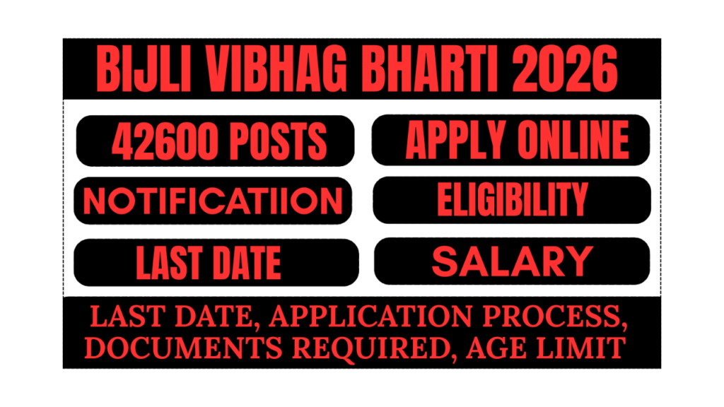 Bijli Vibhag Bharti 2026