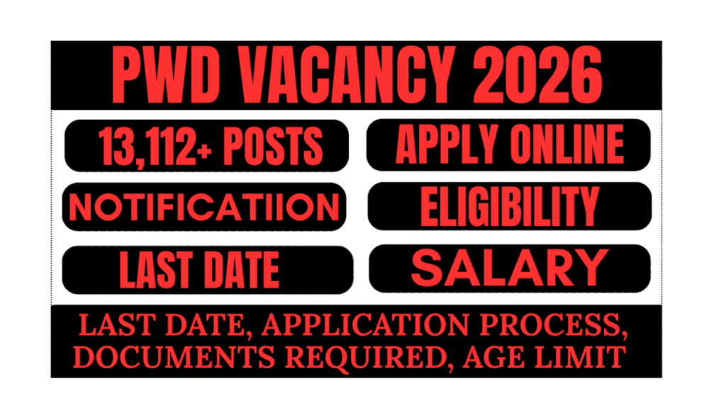 PWD Vacancy 2026 Apply Online