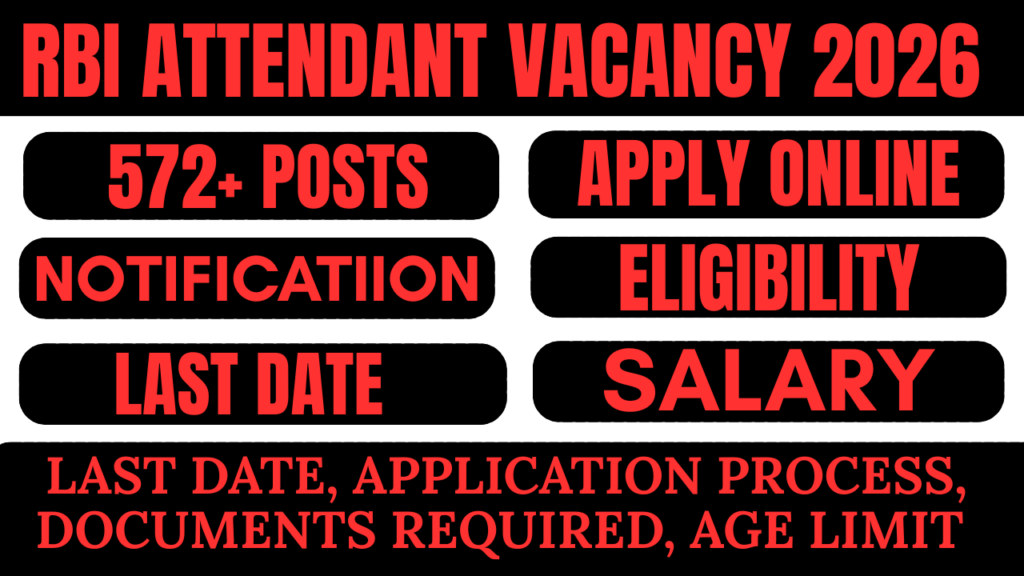 RBI Attendant Vacancy 2026