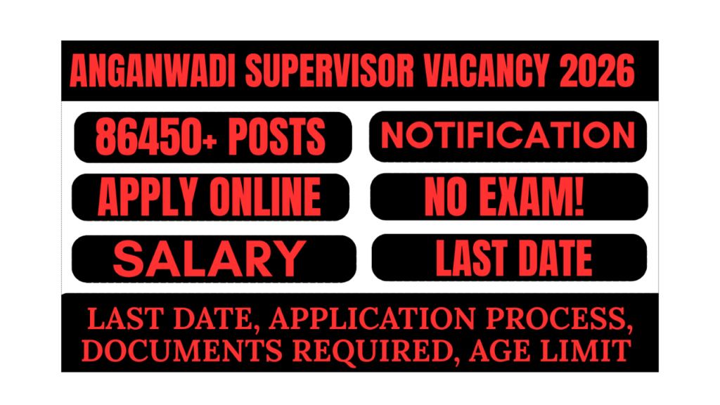 ANGANWADI SUPERVISOR VACANCY 2026