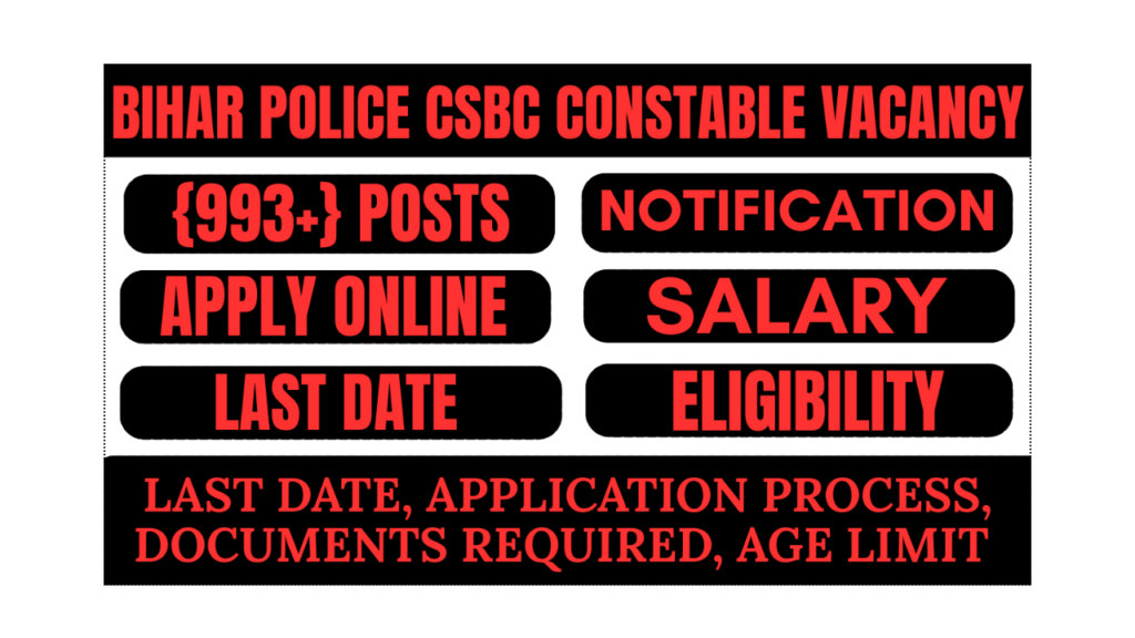 Bihar Police CSBC Constable vacancy
